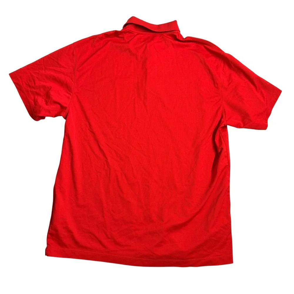 Disney Nike‎ Golf Polo Shirt Red Dri Fit Men's XXL Short Sleeve Performance Golf